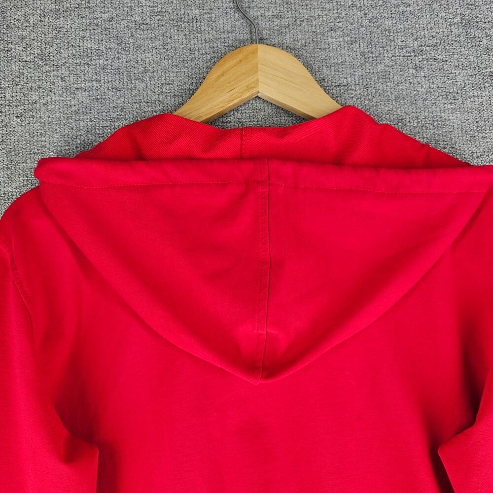 RED ZIP-UP HOODED SWEATSHIRT WITH W/ DG LOGO MADE IN COLOMBIA SIZE LARGE COTTON - Picture 4 of 13